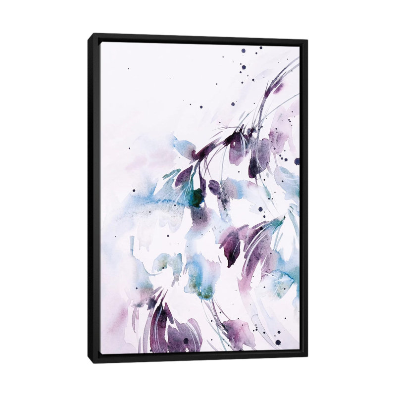 « leaves iv », impression sur toile, H 26 po x l 18 po x P 1,5 po, Toile avec cadre noir, Pas de tapis