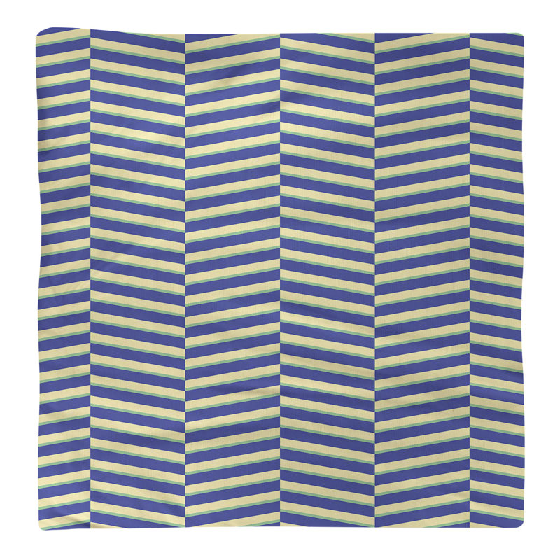 Jaya Cotton Chevron Square Napkin, Navy/Yellow, Cotton Twill, 0.1" H x 10" W x 10" D