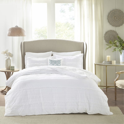 Housse de couette Shabby Chic King / King avec matelassage et oreiller 100% microfibre lavable