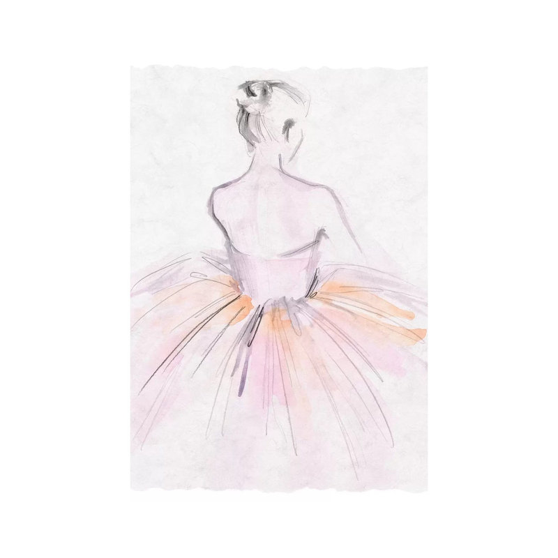 «Watercolor Ballerina II» par Jennifer Paxton Parker - peinture sur toile tendue, H 26 po x l 18 po x 1,5 po