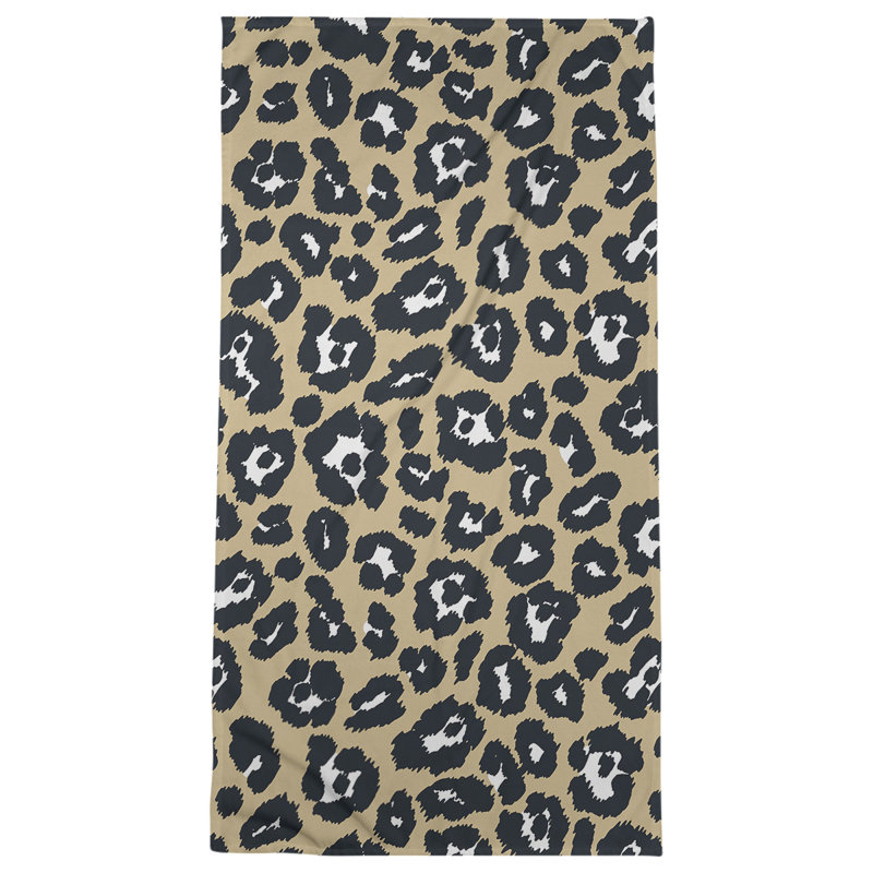 Tecoma Beach Towel, Microfiber, Old Gold/White/Black