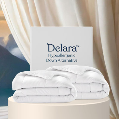 Delara Twin (68"X86") Down Alternative Duvet Insert Set with GOTS-Certified Organic Cotton Shell, 2 Comforters: 150 & 350 GSM Snappable