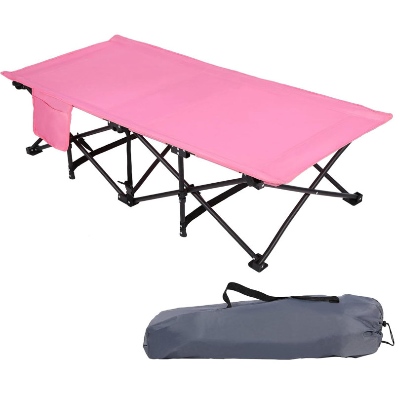Lit de bébé pliant portatif pour enfants, Rose, H 12 po x l 26 po x L 53 po