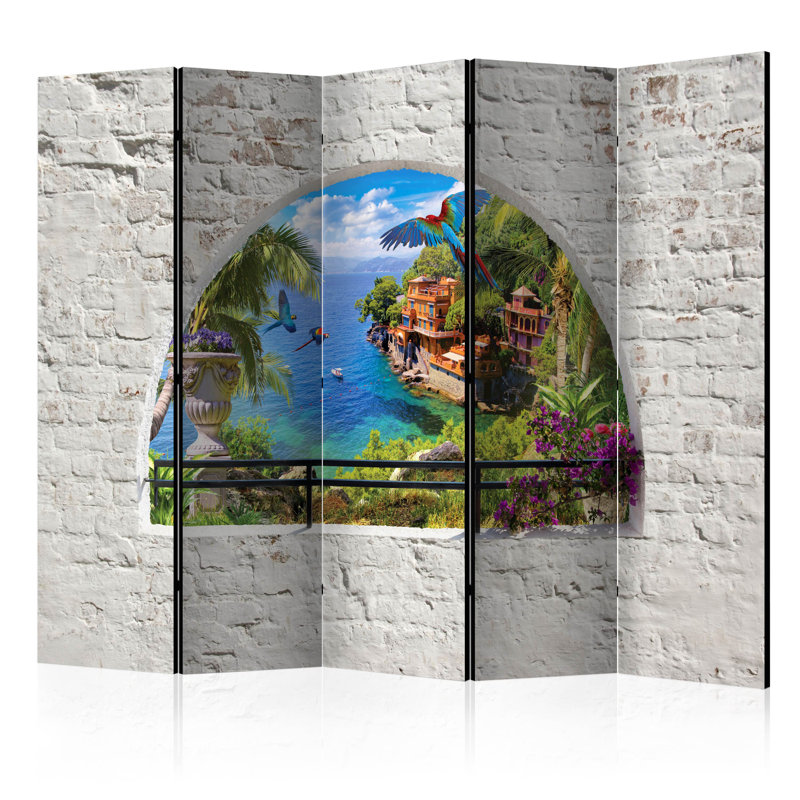 Stourbridge 225 cm W x 172 cm H 5 - Panel Folding Room Divider