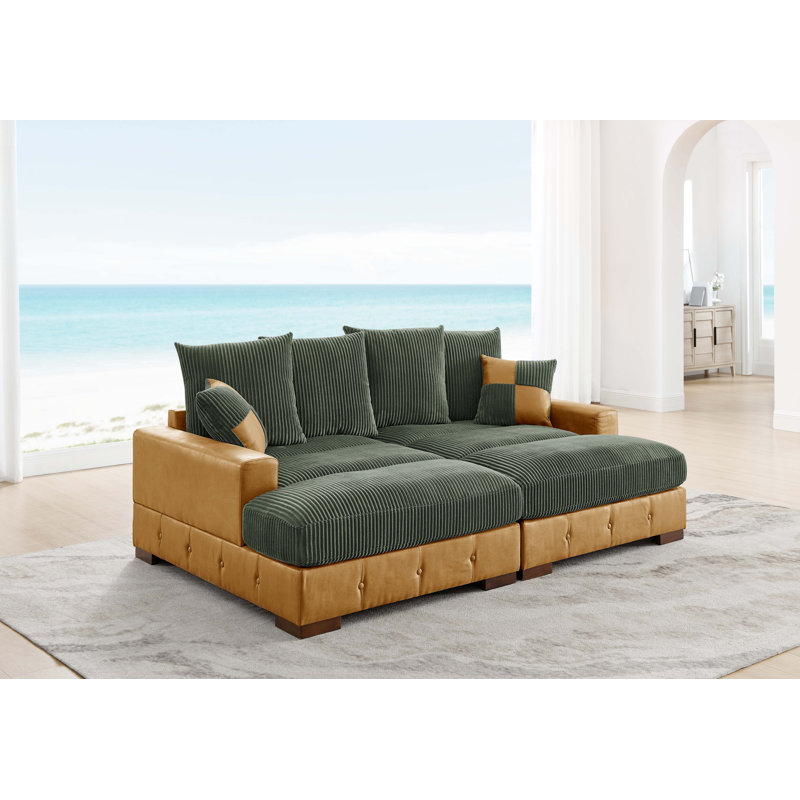 Canapé modulaire Coastal Luxe, Vert / brun clair