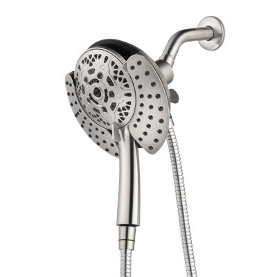 Pomme de douche 2-en-1 avec pomme de douche à effet pluie 7,2 po et pomme de douche à main