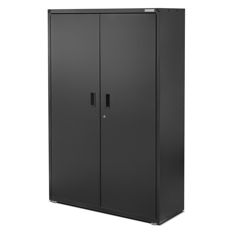 Single Storage Cabinet, Hammered Granite/Hammered Granite