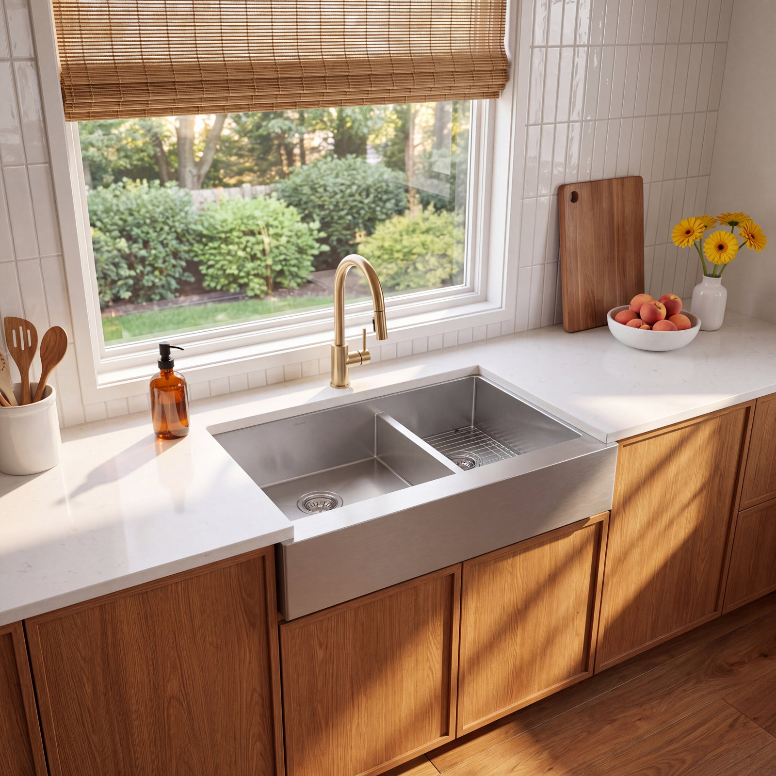 Vault™ 36" Double Basin Farmhouse Sink