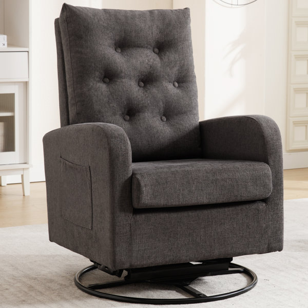 Ebern Designs Tahliyah Upholstered Swivel Rocker Glider Nursery Chair ...