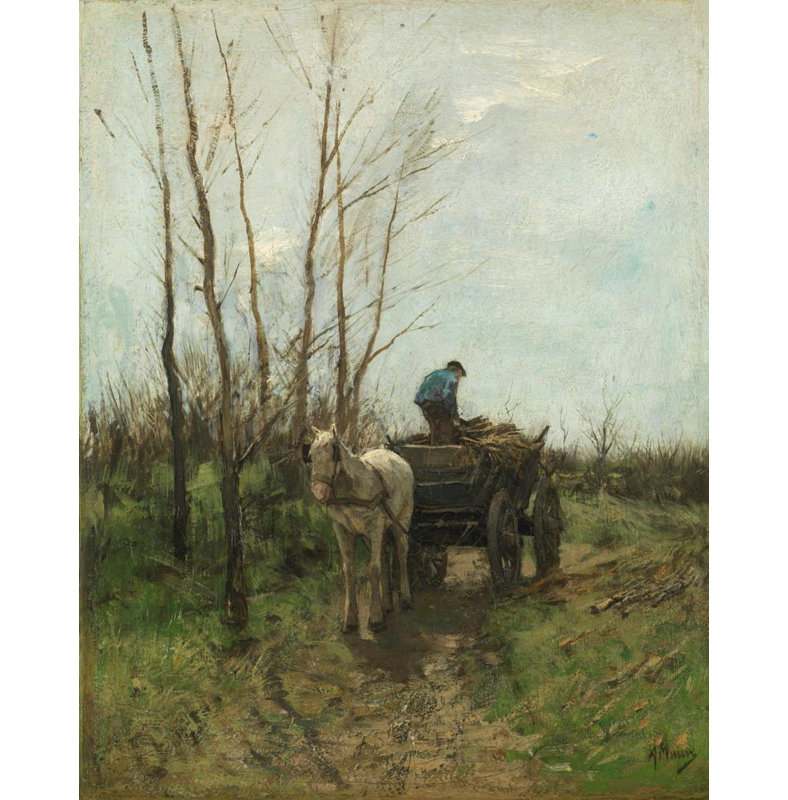 «Gathering Wood» par Anton Mauve - Art mural sur toile tendue avec châssis, H 24 po x l 17 po