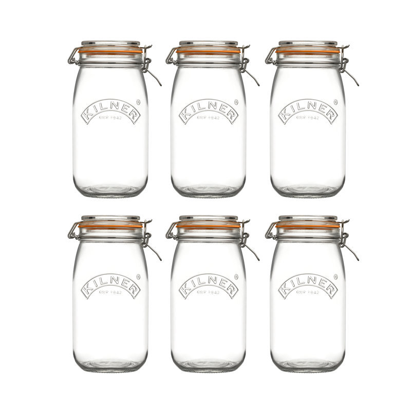 Kilner Clip Top Round Jars 1.5L (Set of 6)
