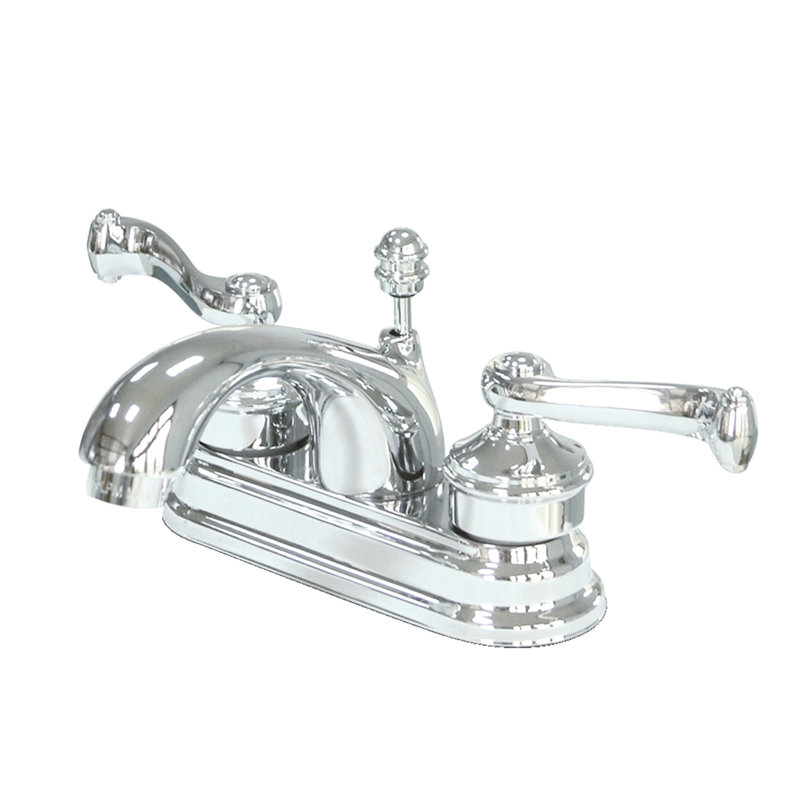 Robinet de salle de bain central à avec drain escamotable en laiton Royale, Chrome poli