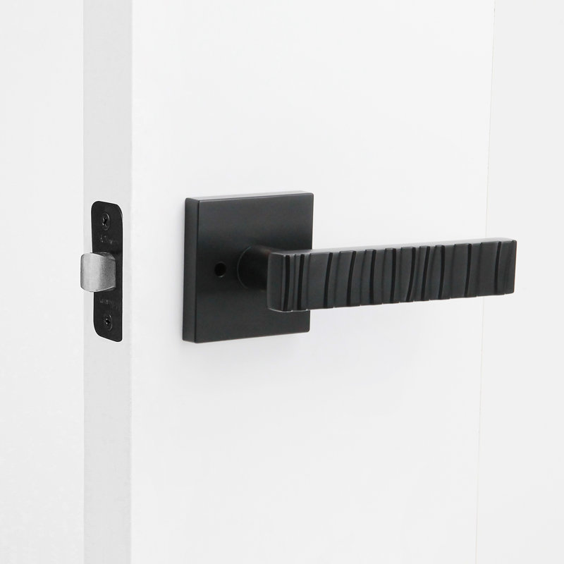 Poignée de porte moderne Groove, Noir mat, Gauche, Intimité