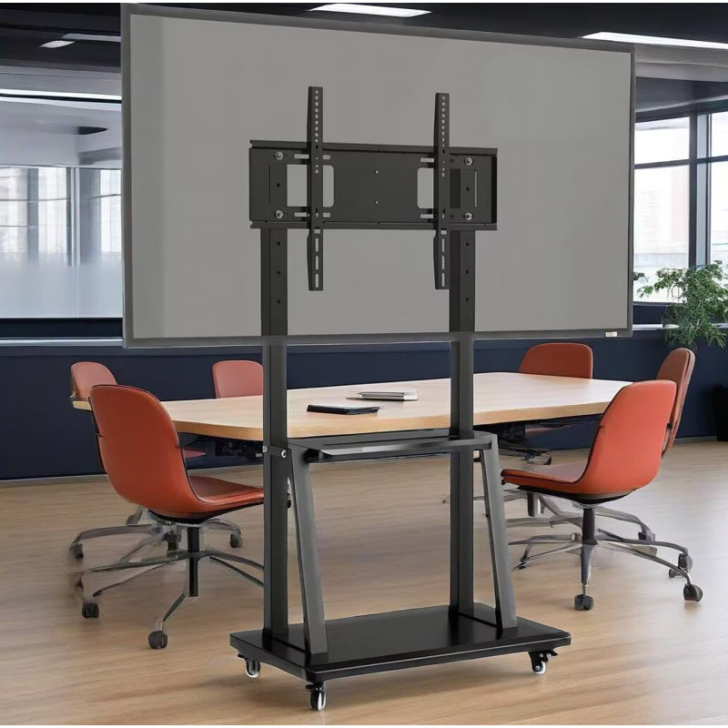 Chariot intelligent avec plateau JYXCN | 32 à 70 pouces, port de charge pour appareils, conception pour bureau à domicile en classe