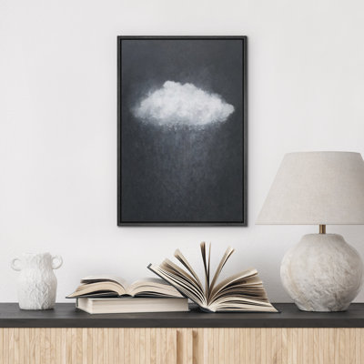 Reproduction d'art sur toile encadrée - œuvre d'art rétro en nuage pour le salon