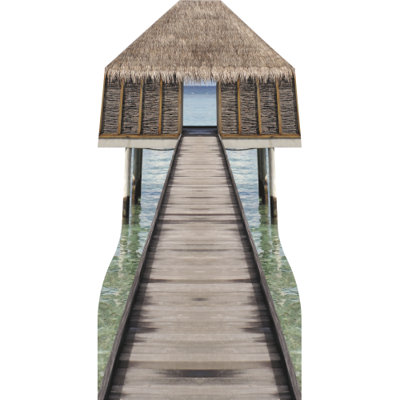 H13695 Maldive Island Straw House Hut Resort