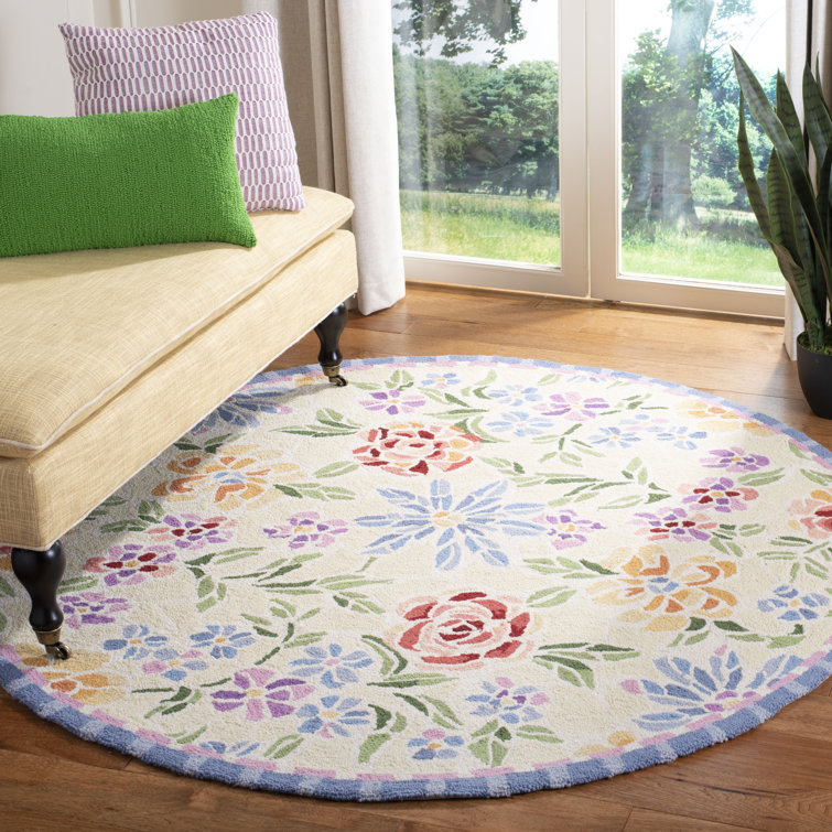 Papillon Hand Hooked Wool Pile Floral Rug
