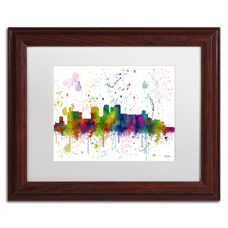 « birmingham alabama horizon », reproduction d’impression encadrée sur toile encadrée, H 16 po x l 20 po x P 0,5 po, Brun