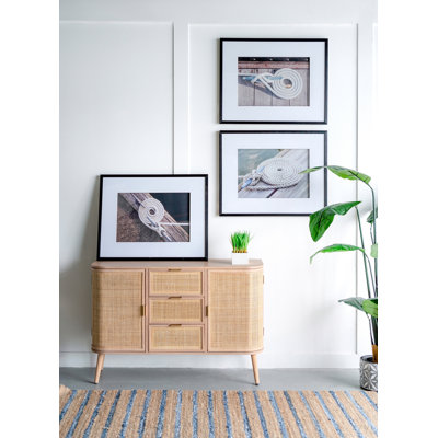 30" X 24" Rope Wall Art With Black Frame, Wall Decor For Living Room Bedrrom Entryway Office, Set Of 3