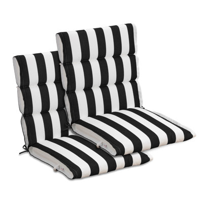  Ensemble de 2 coussins de chaise d'extérieur à bride, 39 x 20 x 2,4 po