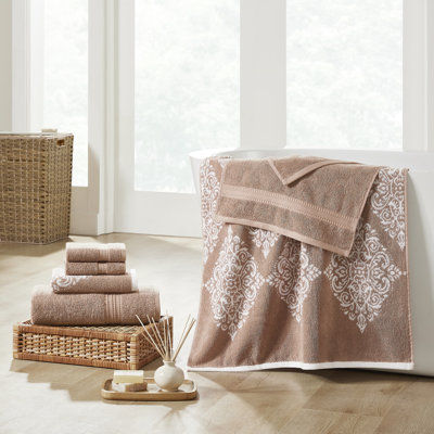 Ensemble de serviettes réversibles en fil de jacquard réversible 6 pièces Artesia
