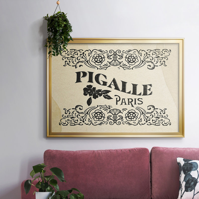 Antique French Label III, reproduction d'art sur toile, H 26 po x l 38 po x P 1,5 po, Or