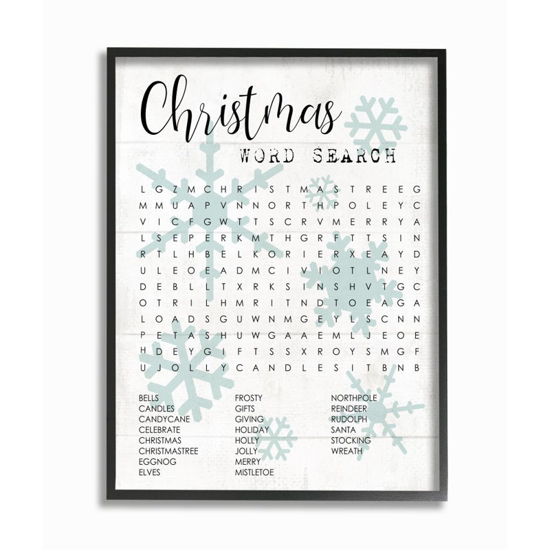 «Winter Holiday», recherche de mots, activité de Noël, phrases par Alexandra Snowdon - impression d'art graphique