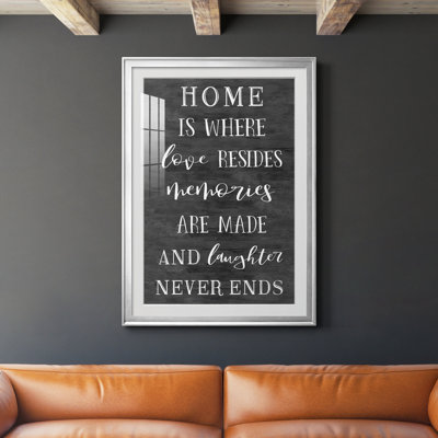«Love Resides» - Reproduction d'art textuel avec cadre photo