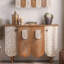 Console 49,21 "rétro sculptée et embossée, buffet en bois massif, armoire de rangement autoportante décorative pour vestibule et chez l'habitant