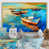 Toile naturelle avec cadre flottant