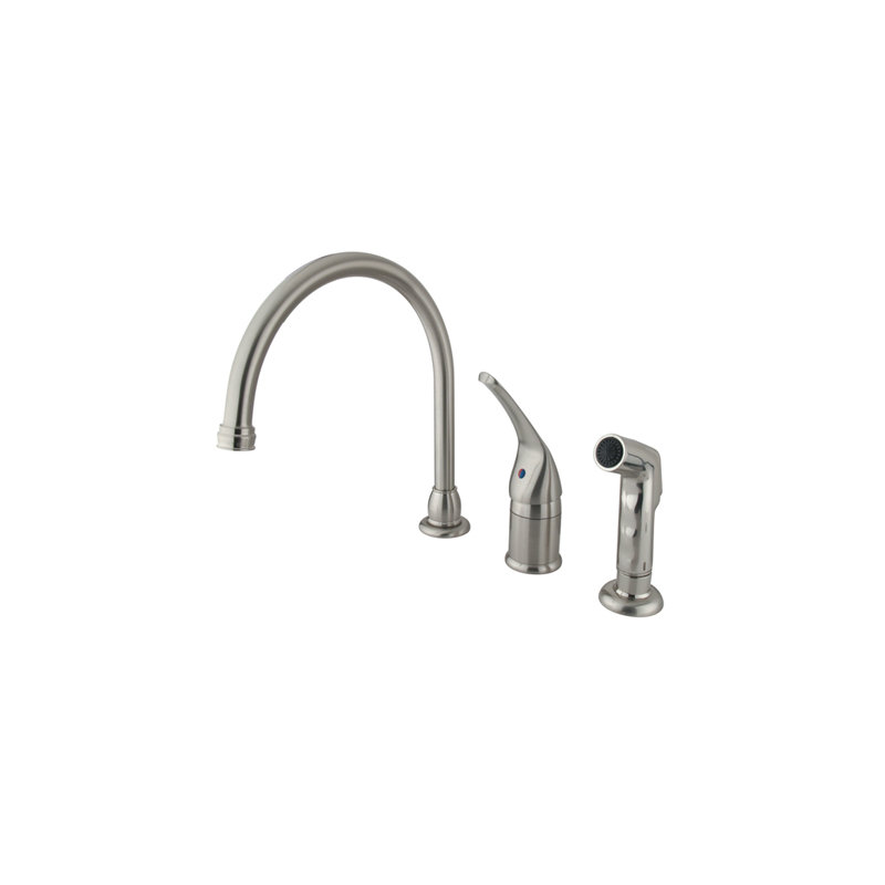 Single Handle Kitchen Faucet with Side Spray, Brushed Nickel