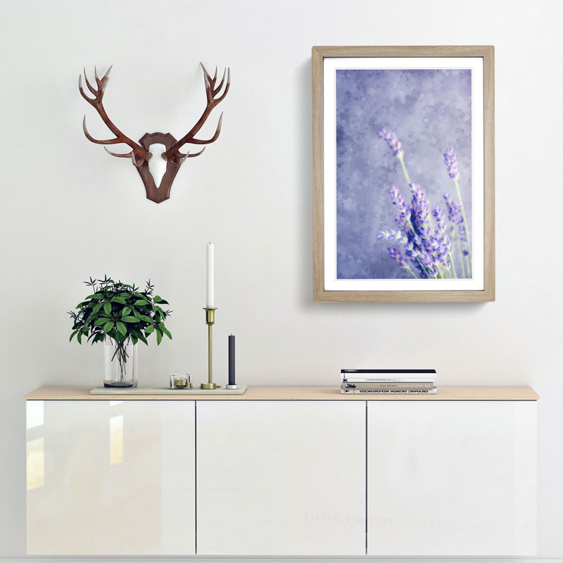 Pretty Purple Lavender - Framed Print, Oak Framed, 33cm H x 24cm W x 2cm D