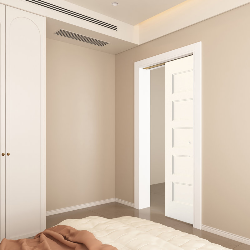 Porte coulissante 36 po x 80 po à 5 panneaux avec passe-tringle et porte-documents, 36 po x 80 po