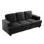 Canapé 3 places moderne et confortable en velours avec assise profonde, mousse haute densité et coussins de dossier amovibles pour des moments de détente-1398036665