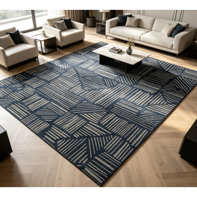 Tapis géométrique abstrait moderne lavable à la machine, tapis doux antidérapant à poils courts