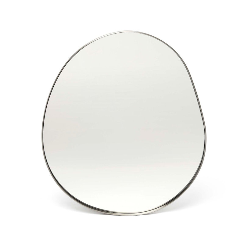 Miroir de fantaisie en acier inoxydable Aalina, Nickel brossé