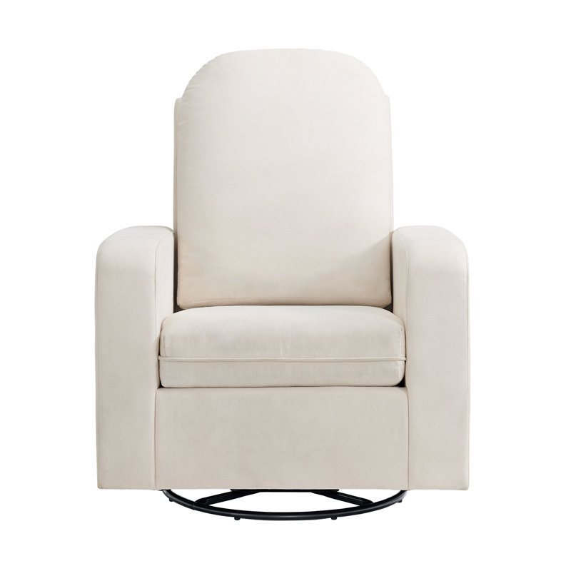 Oxford Baby Essential Manual Upholstered Glider Recliner Rocking Chair 360° Swivel for Nursery and Living Room , Cream