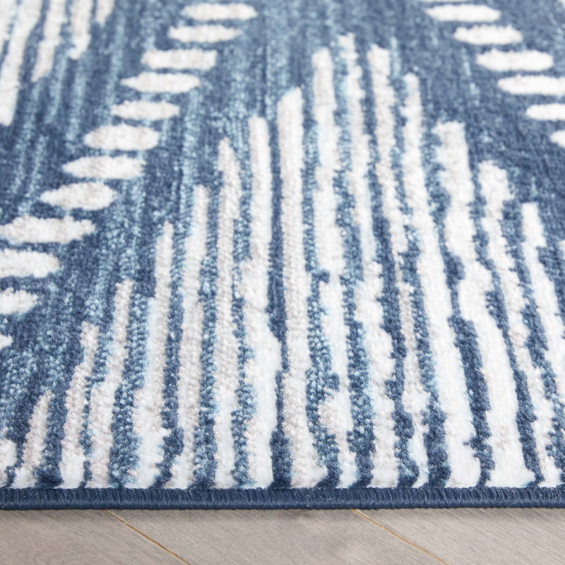 Marsa Moroccan Blue Area Rug, Rectangle 5'3" x 7'3"