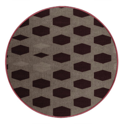 Machine Washable Checkered Brown Area Rug