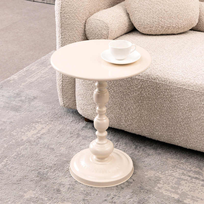 Table d'appoint ronde en métal - rétro pour le salon, le bout de la chambre à coucher, la fabrication de chevet de style rétro