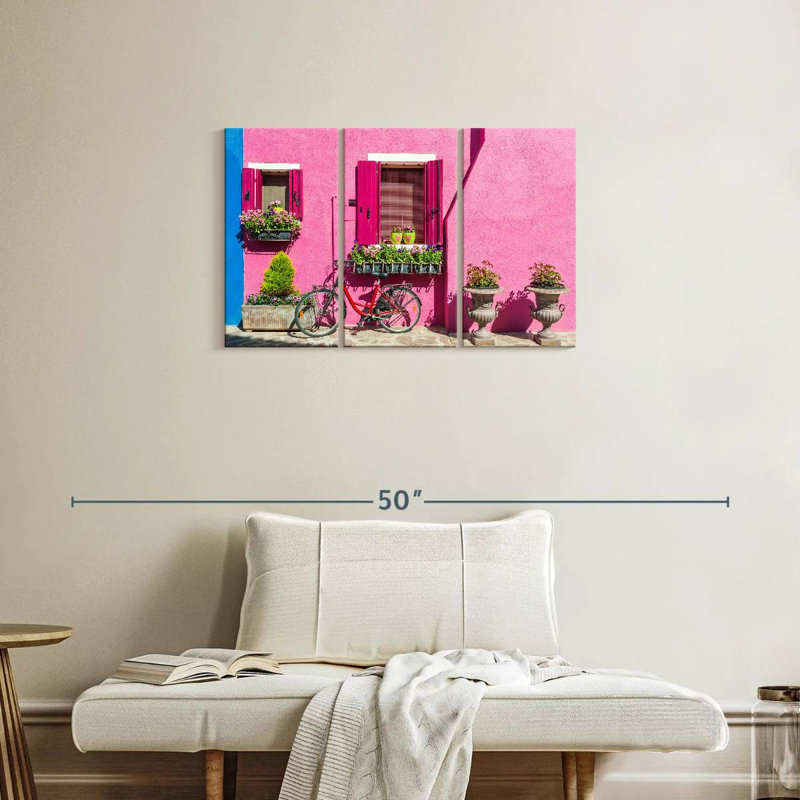 Lilie rose Burano House, H 20 po x l 33 po