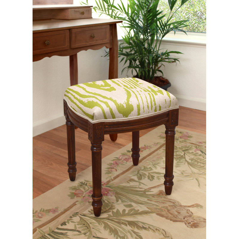 Tabouret de coiffeuse en faux bois Chartreuse, Vert chartreuse, Noyer