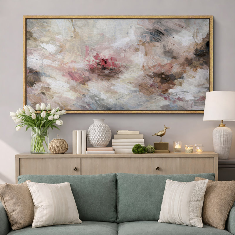 Abstrait, impression de composition florale abstraite, photos de salon romantique, impression sur toile encadrée