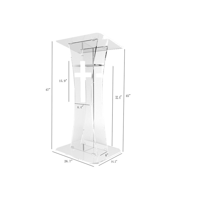 Pupitre d'églises en plexiglas avec plexiglas