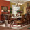 Set Of 2 Beige And Cherry Oak Padded Side Chairs | Gift Idea