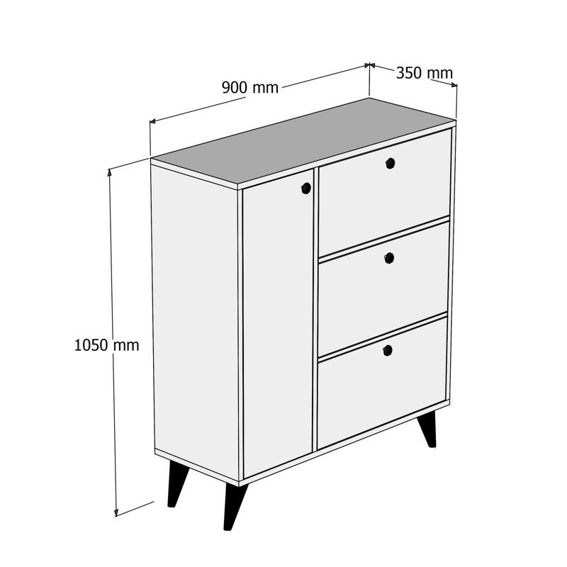 Armoire de rangement pour chaussures 9 paires, Chêne / noir