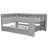 Full Size Daybed with Storage Shelves,Drawers,Charging Station,LED Light,Desk and Upholstered Headboard and Backrest,Gray-1929332797