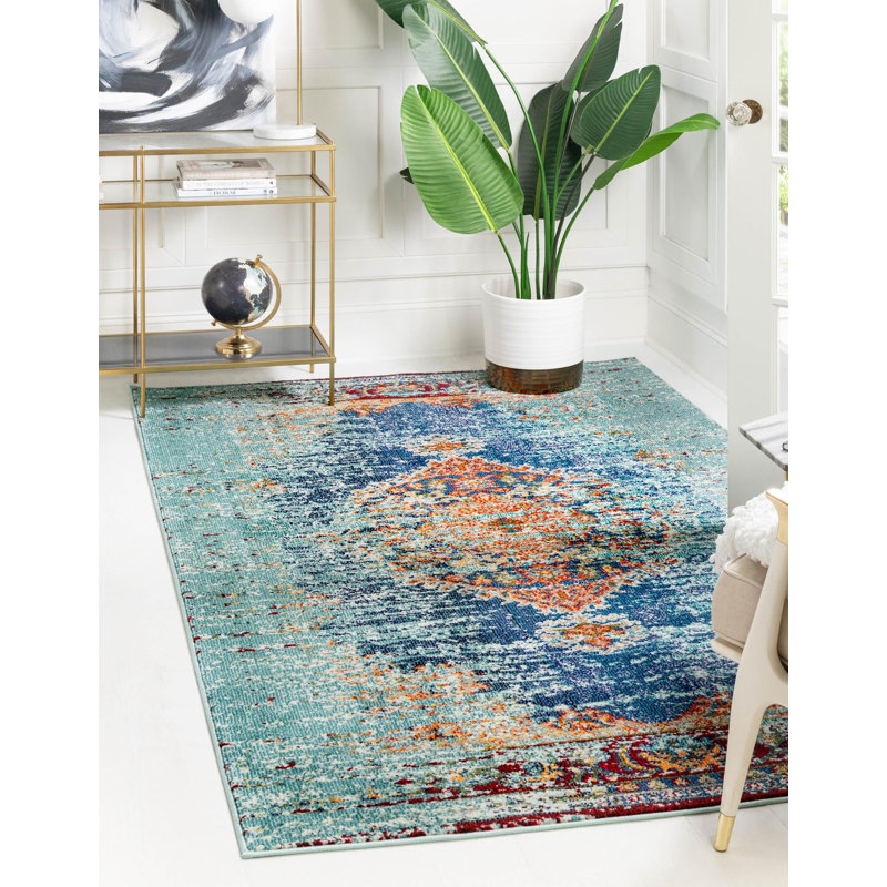 Tapis contemporain Mulloy couleur fougère, Rectangle 6 pi x 9 pi