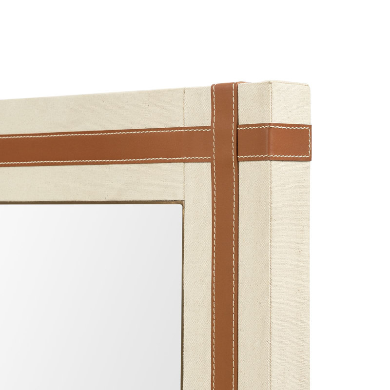 Buckley Rectangle Leather Mirror, Tan/Natural