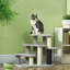 Tour pour arbre à chat à 3 niveaux, condo pour chat avec poteaux à griffer, poteau à chatouiller, boules de jouets, pour lits hauts, canapé, tours de chat robustes pour chats